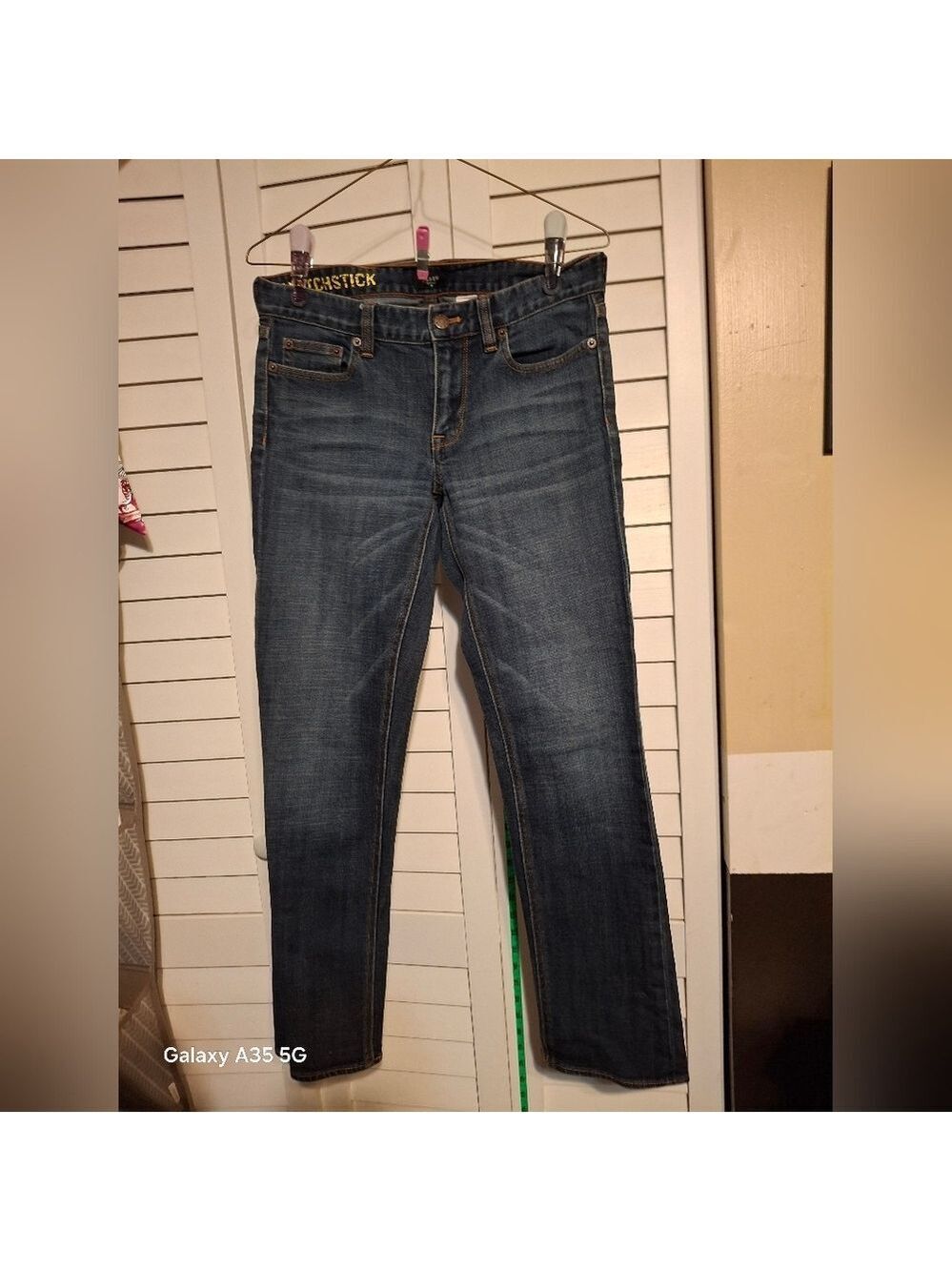 J. Crew Blue Matchstick Jeans with Faded Detailing Sz 28S